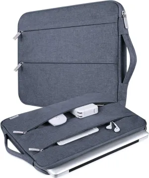 V Voova Laptop Sleeve Carrying Case 13 13.6 Inch for MacBook Air 13 M3/M2/M1, MacBook Pro 13, IPad Pro 12.9, Waterproof Slim Computer Cover Bag with Handle, Dark Grey