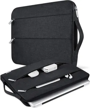 V Voova Laptop Sleeve Carrying Case 15 15.6 Inch,Slim Computer Cover Bag with Handle Compatible with MacBook Pro 15/16,15" Surface Laptop 3/4/5,15-16 Inch HP Dell Asus Acer Laptop,Black