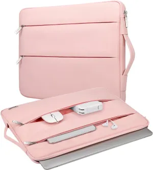 V Voova Laptop Sleeve Carrying Case 15.6 16 Inch for Women,Slim Computer Cover Bag Compatible with MacBook Pro 15/16, Dell xps 15,15-16 Inch HP Dell Asus Acer Laptop, Pink
