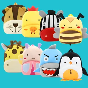 Variety of Animal Plush Backpacks for Kids – Adorable Soft Cartoon Bags for School, Travel & Daycare, Lightweight and Perfect for Toddlers
