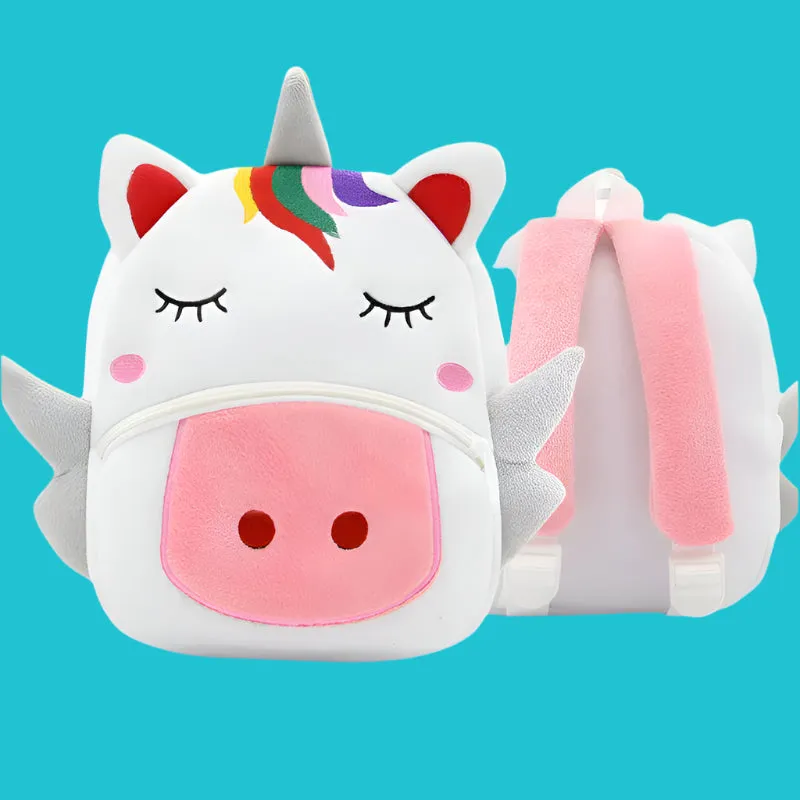 Variety of Animal Plush Backpacks for Kids – Adorable Soft Cartoon Bags for School, Travel & Daycare, Lightweight and Perfect for Toddlers
