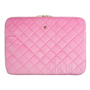 VELVET QUILTED MAC COVER BUBBLEGUM PINK