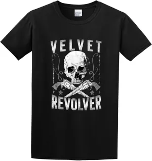 Velvet Revolver Skull & Revolvers Mens 0S Band Concert Tour Merch T-Shirt Black