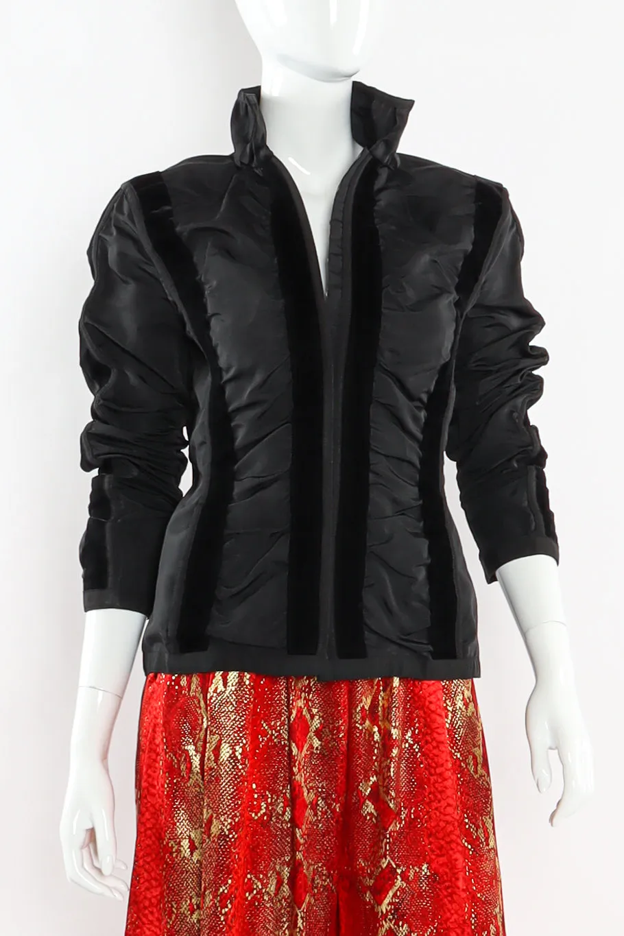 Velvet Stripe Ruched Top