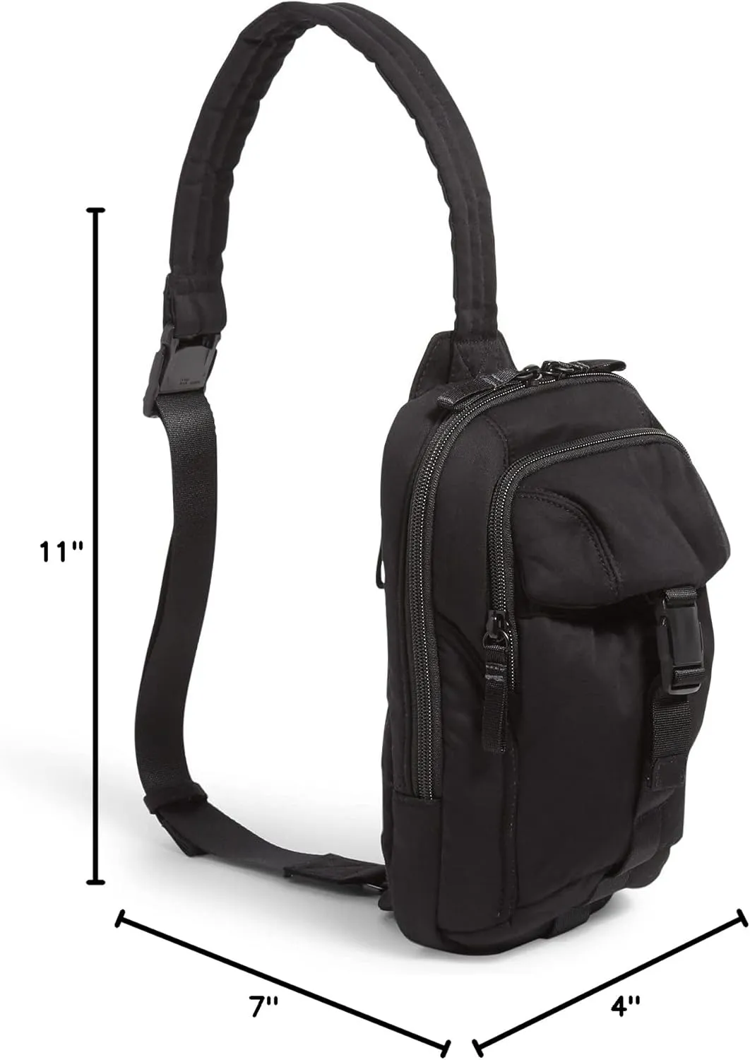 Vera Bradley Women's Cotton Utility Sling Backpack, Black - Recycled Cotton, One Size