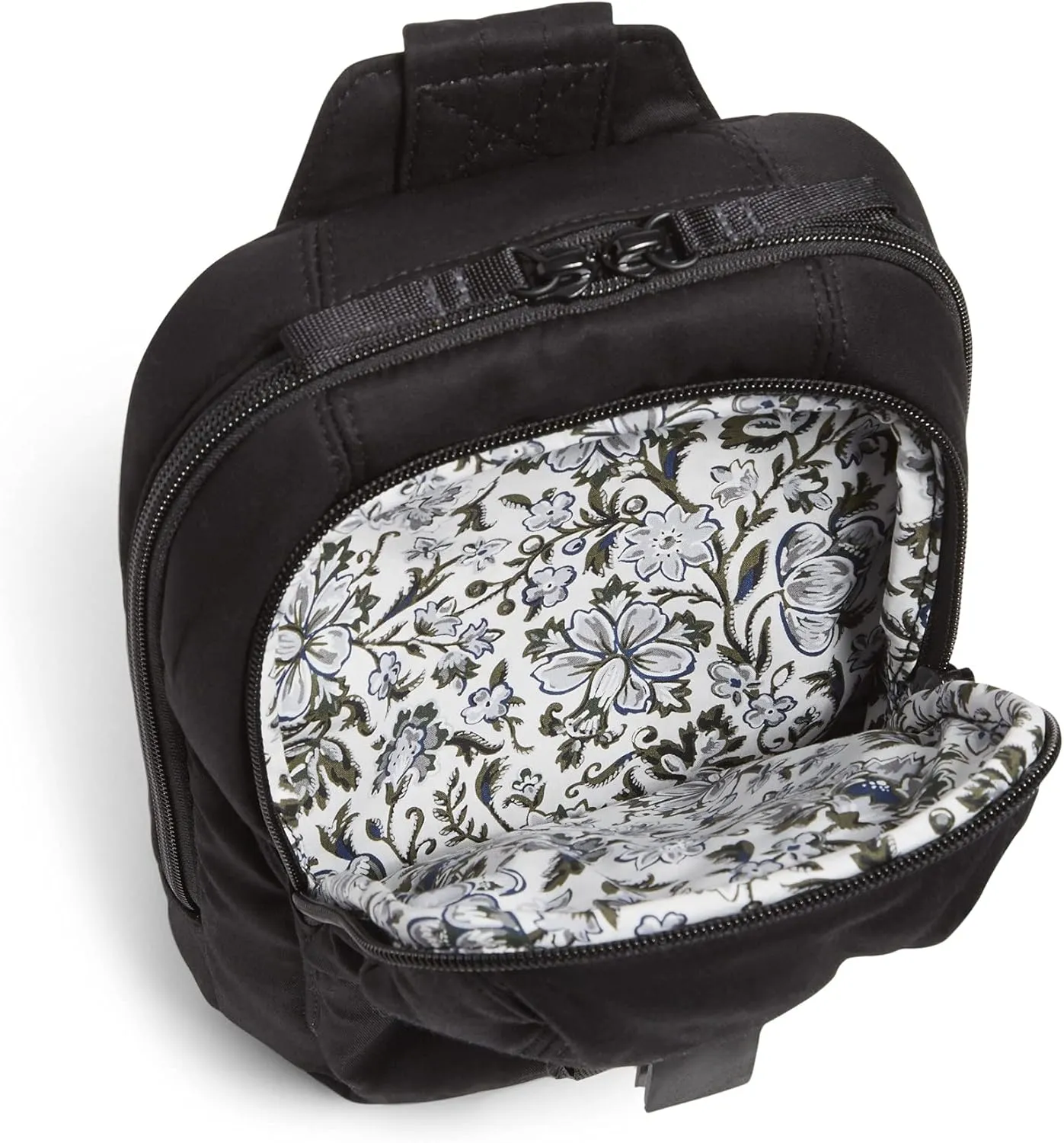 Vera Bradley Women's Cotton Utility Sling Backpack, Black - Recycled Cotton, One Size