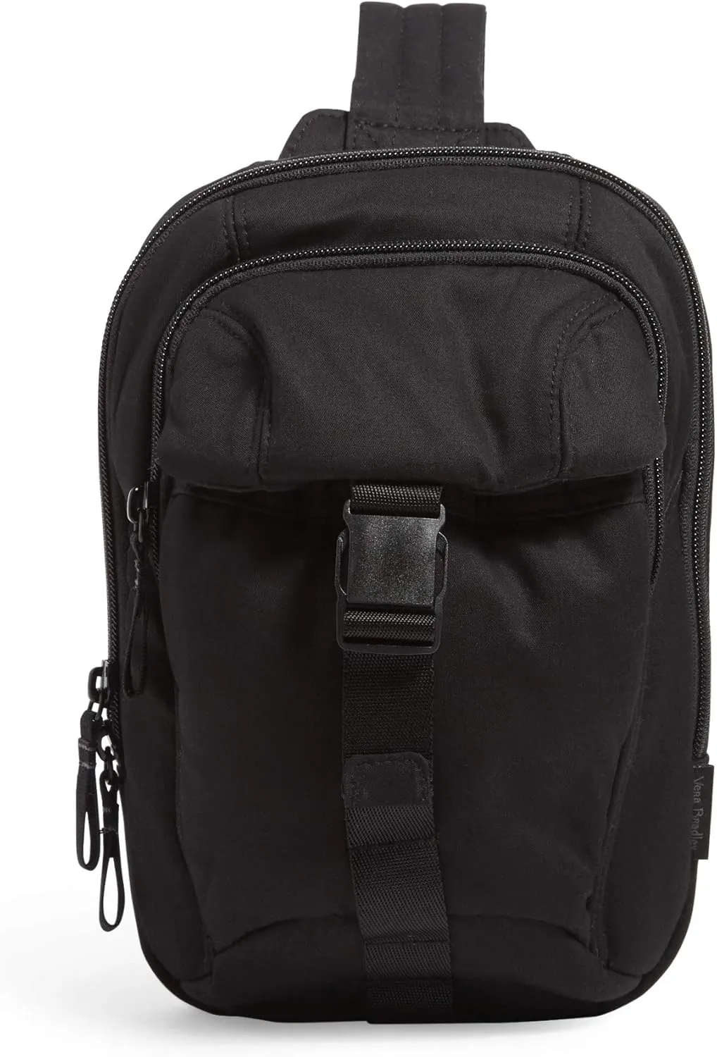 Vera Bradley Women's Cotton Utility Sling Backpack, Black - Recycled Cotton, One Size
