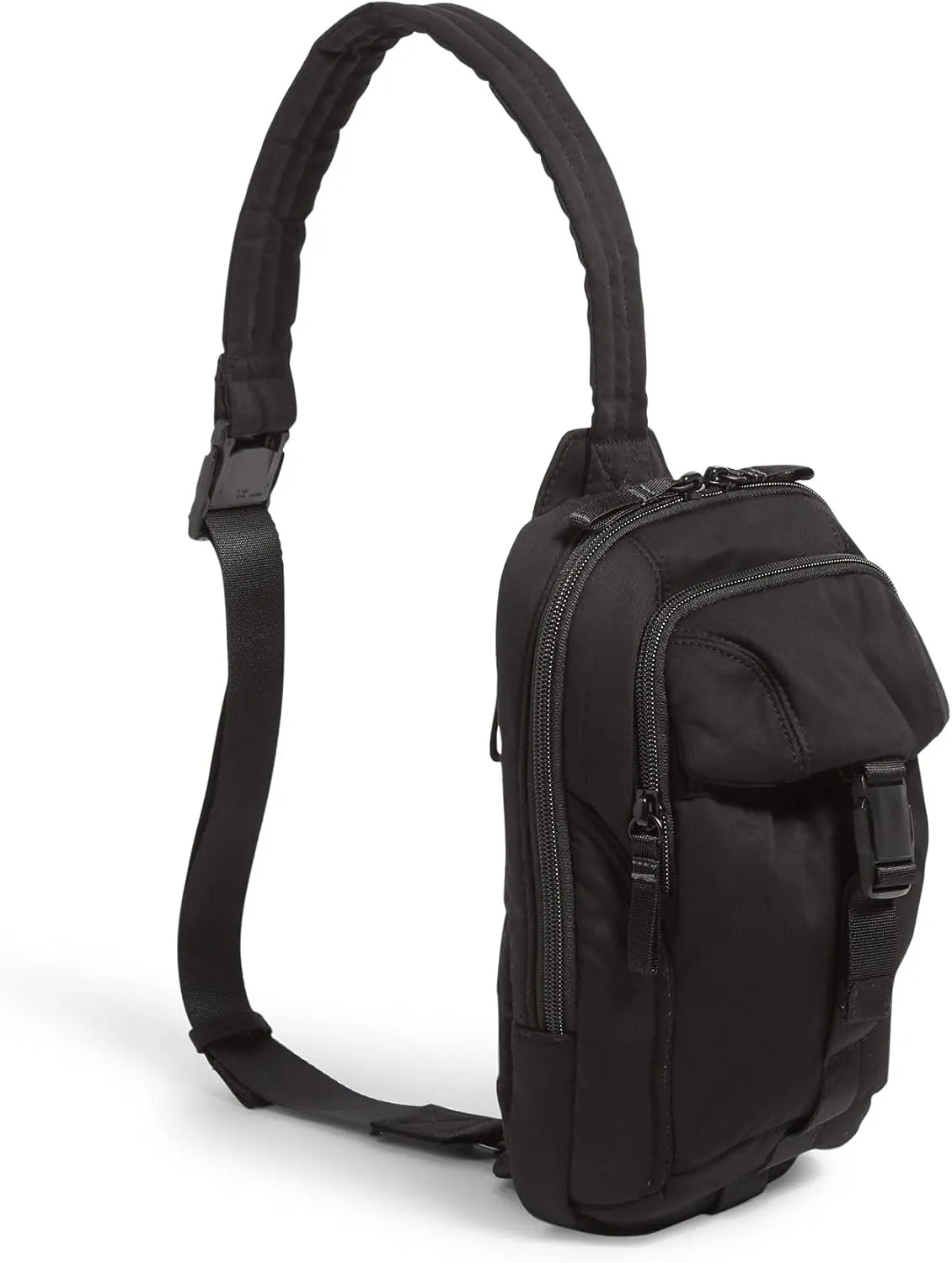 Vera Bradley Women's Cotton Utility Sling Backpack, Black - Recycled Cotton, One Size