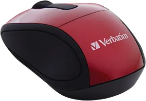 Verbatim 2.4G Wireless Mini Travel Optical Mouse with Nano Receiver for Mac and PC - Red