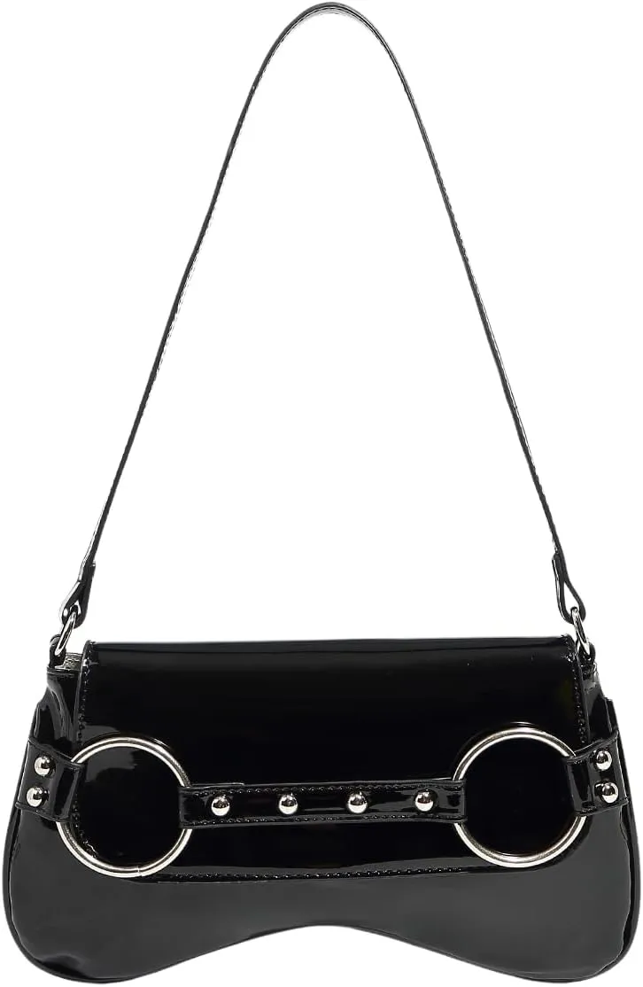 Verdusa Women's Retro Flap Shoulder Bag PU Leather Top Handle Underarm Bag Purse