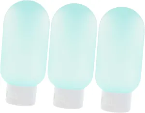 VICASKY Travel Toiletry Set 3 Pack Soft Squeeze Bottles for Shampoo Lotion Leakproof Portable (60ml)