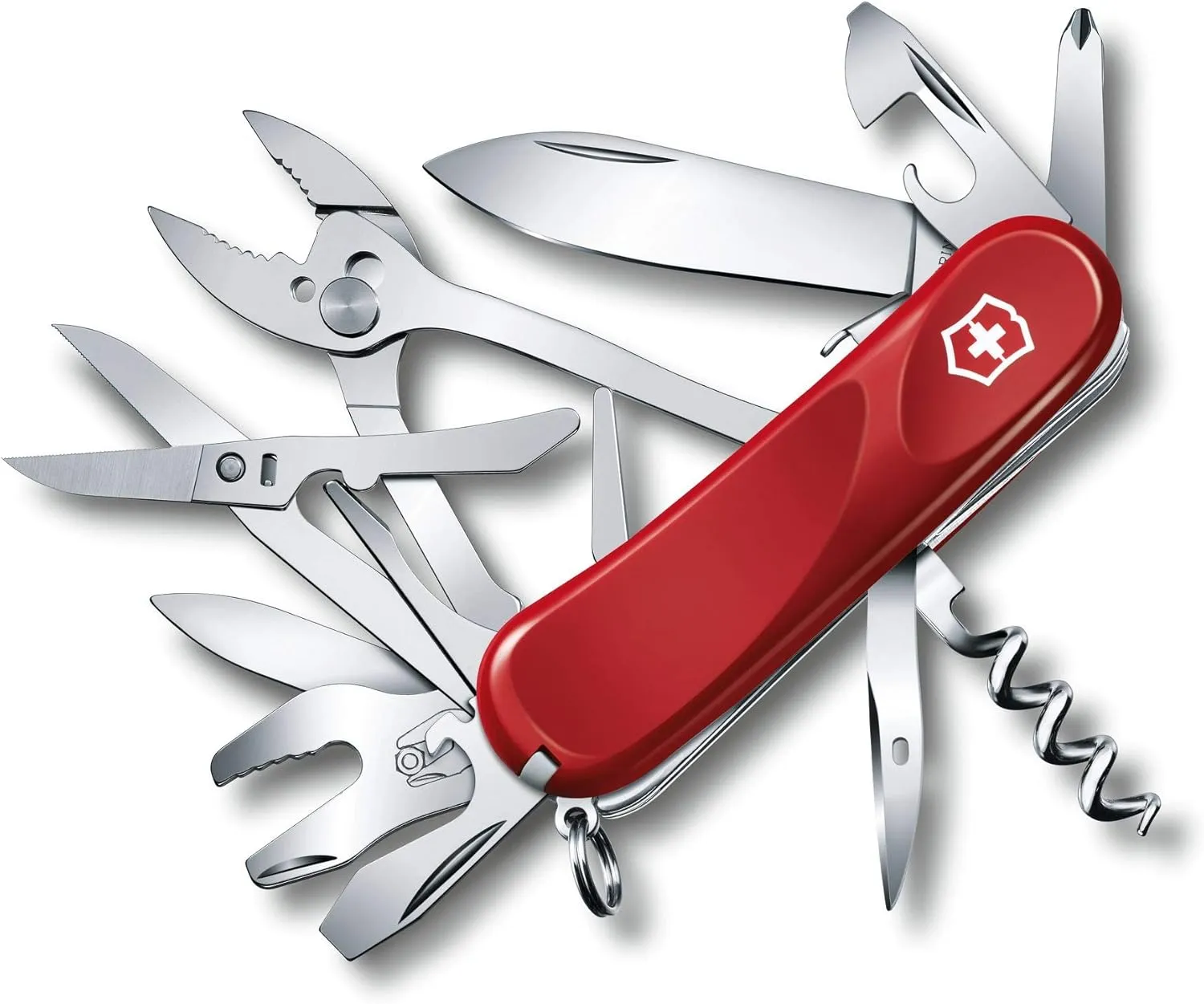 Victorinox Evolution S557 Swiss Army Knife, 21 Functions, Swiss Made Pocket Knife with Large Blade, Screwdriver, Pliers and Wrench - Red