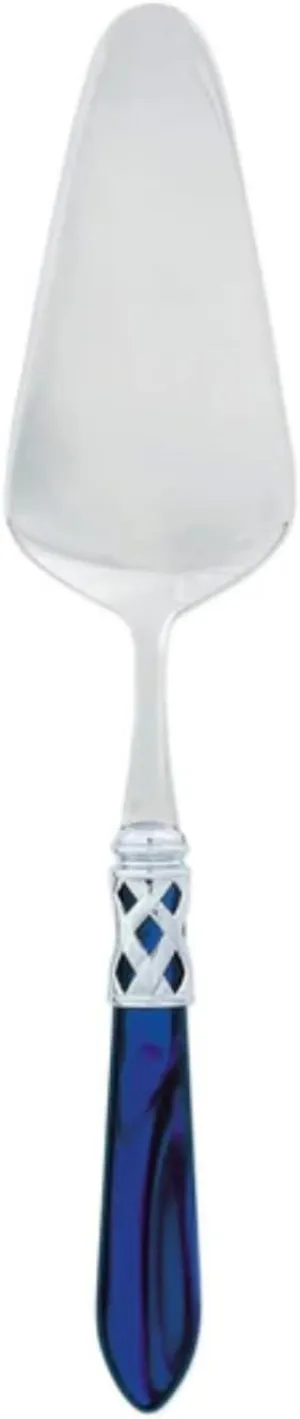 Vietri Aladdin Brilliant Blue Pastry Server,10.5" 18/10 Stainless Steel Cake/Pie Spatula Server
