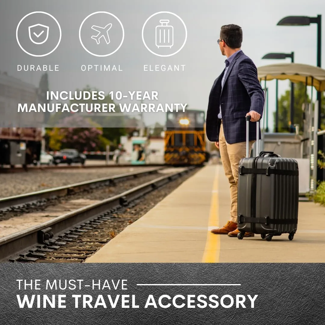 VinGardeValise® Grande Wine Suitcase – 12-Bottle Travel Luggage, TSA-Approved, Durable Hard Shell, Shockproof Foam, Secure Bottle Protection for Enthusiasts & Collectors