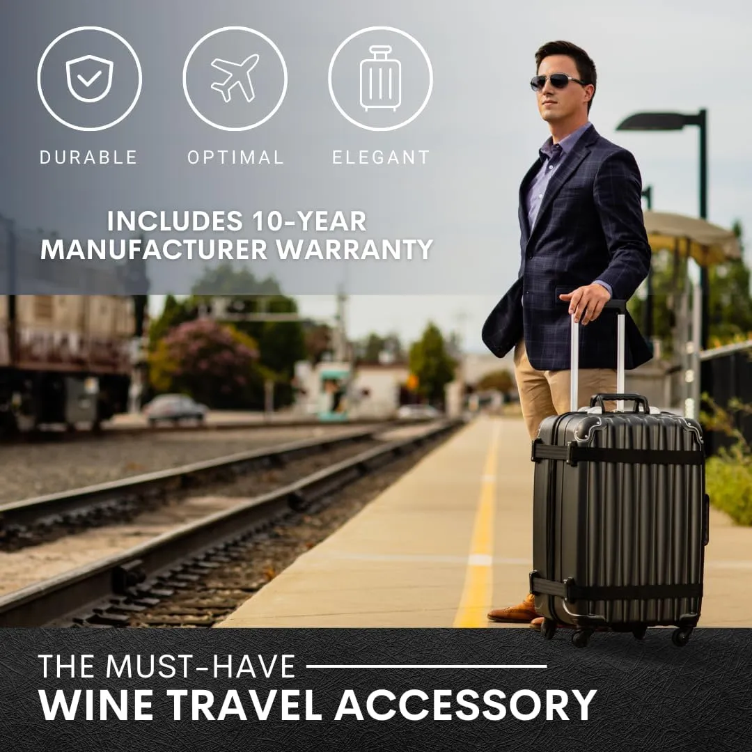 VinGardeValise® Grande Wine Suitcase – 12-Bottle Travel Luggage, TSA-Approved, Durable Hard Shell, Shockproof Foam, Secure Bottle Protection for Enthusiasts & Collectors