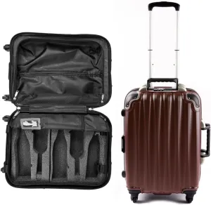 VinGardeValise® The Piccolo Wine Suitcase – 5-Bottle Travel Luggage, TSA-Approved, Durable Hard Shell, Shockproof Foam, Secure Bottle Protection for Enthusiasts & Collectors - Burgundy