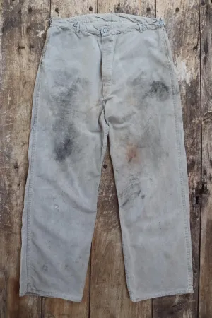 Vintage 1940s 1950s Swedish workwear trousers - military utility pants - buckle back - 36” x 31”