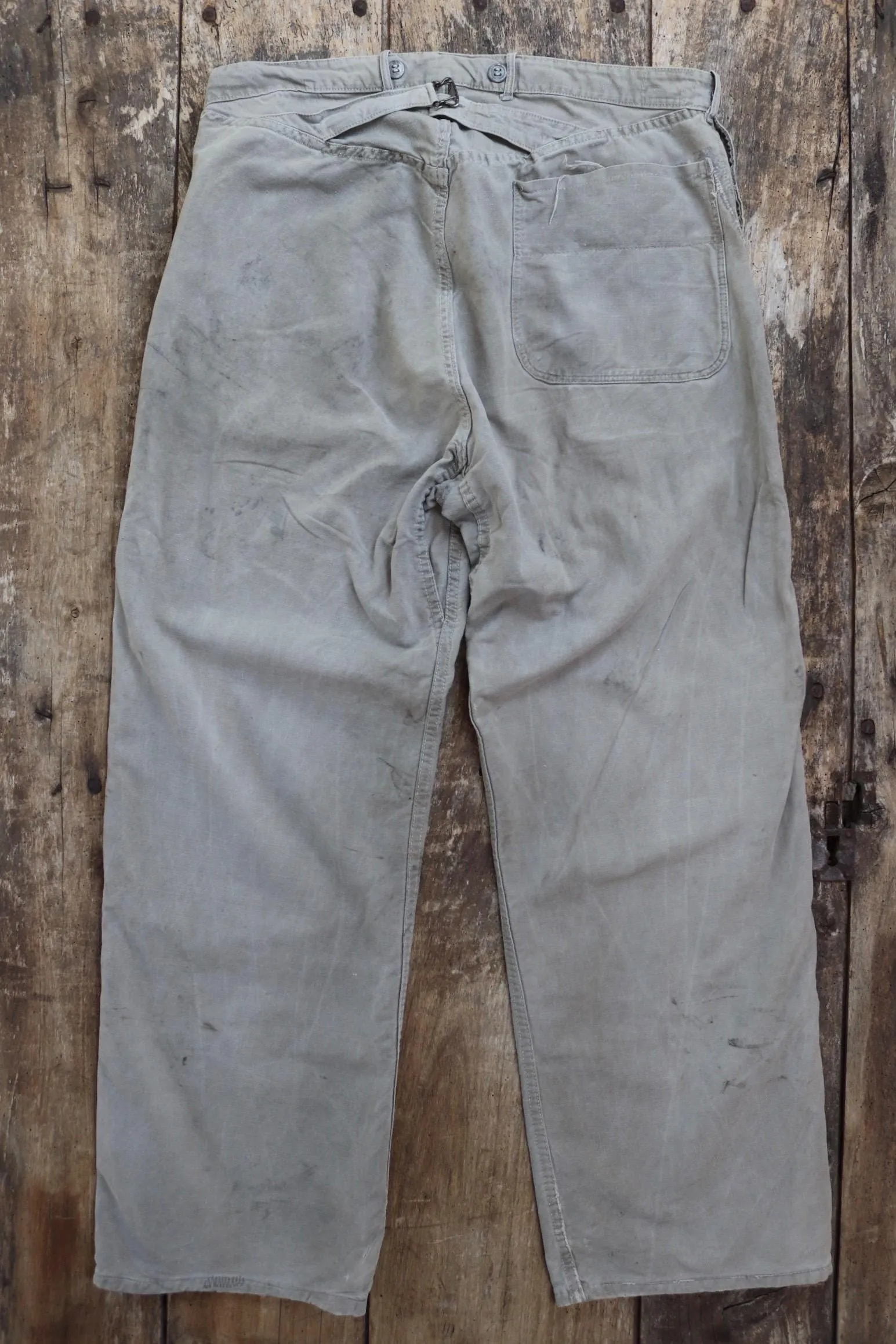 Vintage 1940s 1950s Swedish workwear trousers - military utility pants - buckle back - 36” x 31”