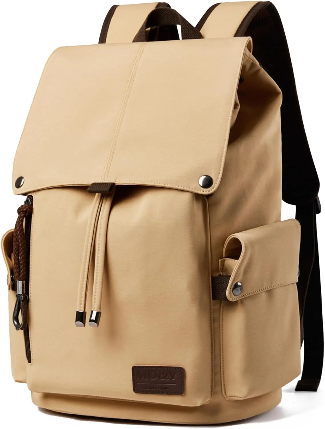 Vintage Backpack Daypacks for men women, with 15.6" Laptop compartment Water Resistant Casual Backpack for College Travel Hiking Climbing (khaki)