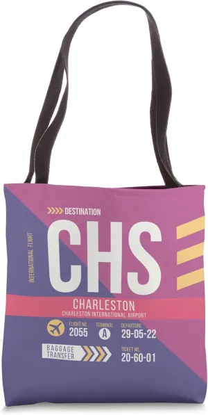 Vintage Charleston CHS Airport Code Retro Travel Day SC Tote Bag