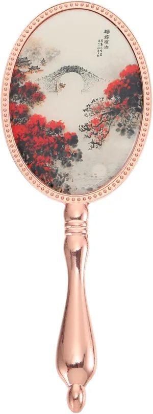 Vintage Handheld Makeup Mirror Retro Style Compact Mirror for Travel Daily Use and Outdoor Activities Present for Women