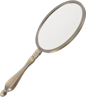 Vintage Handheld Mirror for Women Portable Makeup Vanity Mirror with Comfortable Grip Decorative Design for Travel and Daily Use