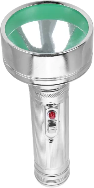 Vintage Metal Flashlight Battery Powered Timeless Torch for Rural Home Use Retro Style Portable Light for Dog Walking and Folk Art Decoration Small and Simple Design