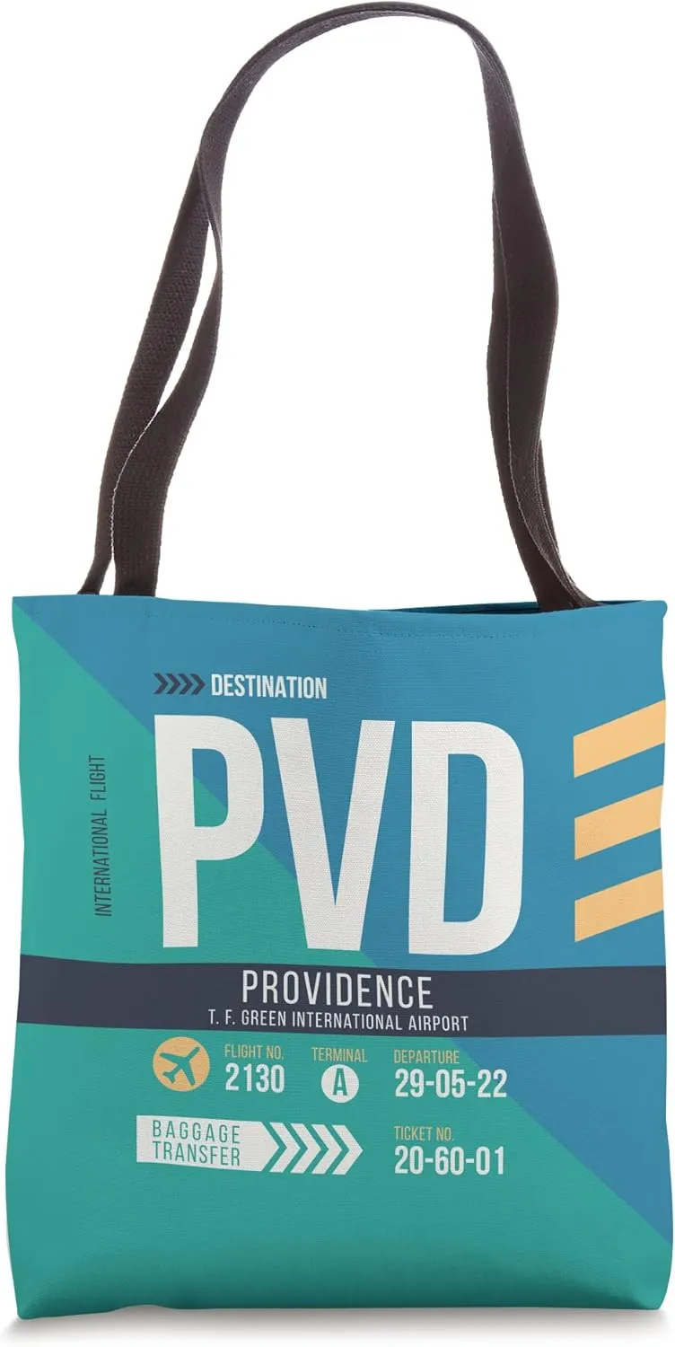 Vintage Providence PVD Airport Code Retro Travel Day RI Tote Bag