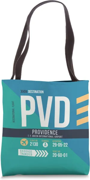 Vintage Providence PVD Airport Code Retro Travel Day RI Tote Bag