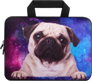Violet Mist 11 11.6 12 Inch Laptop Carrying Bag Laptop Sleeve Case Pouch Neoprene Computer Sleeve Notebook Briefcase Bag with Handle Waterproof Protective Handbag Tablet Travel Cover, Pug