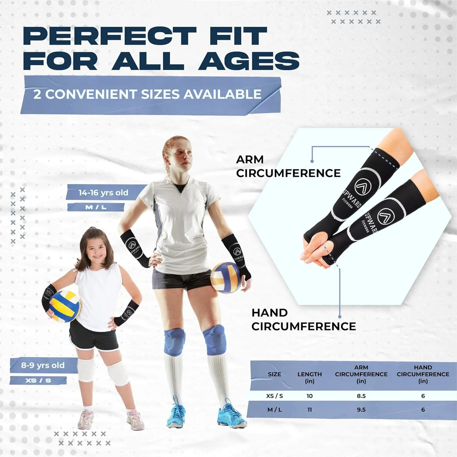 Volleyball Arm Sleeves with Passing Protection Forearm Pads and Comfortable Thumbhole Design