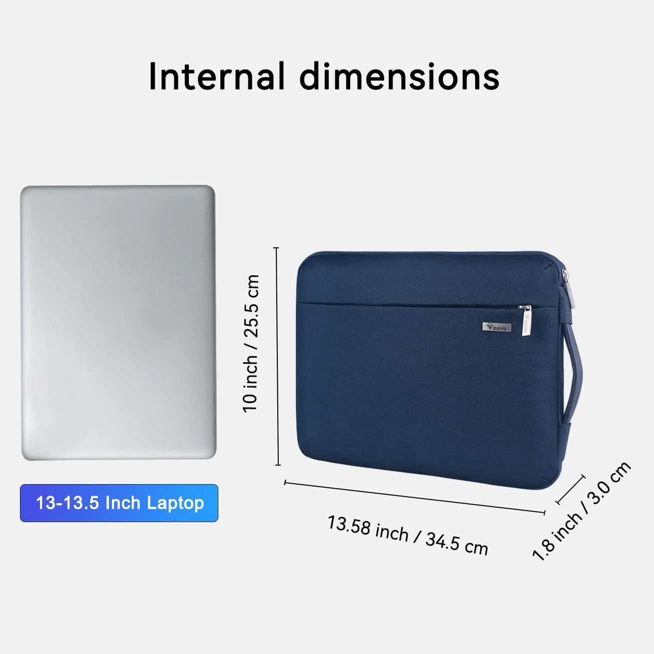 Voova Laptop Sleeve Case 13 13.6 Inch with Handle, 360°Protective Waterproof Slim Computer Bag Cover Compatible with MacBook Air 13 M1/M2/M3/M4 2020-2024, MacBook Pro 13, IPad Air/Pro 13, Blue