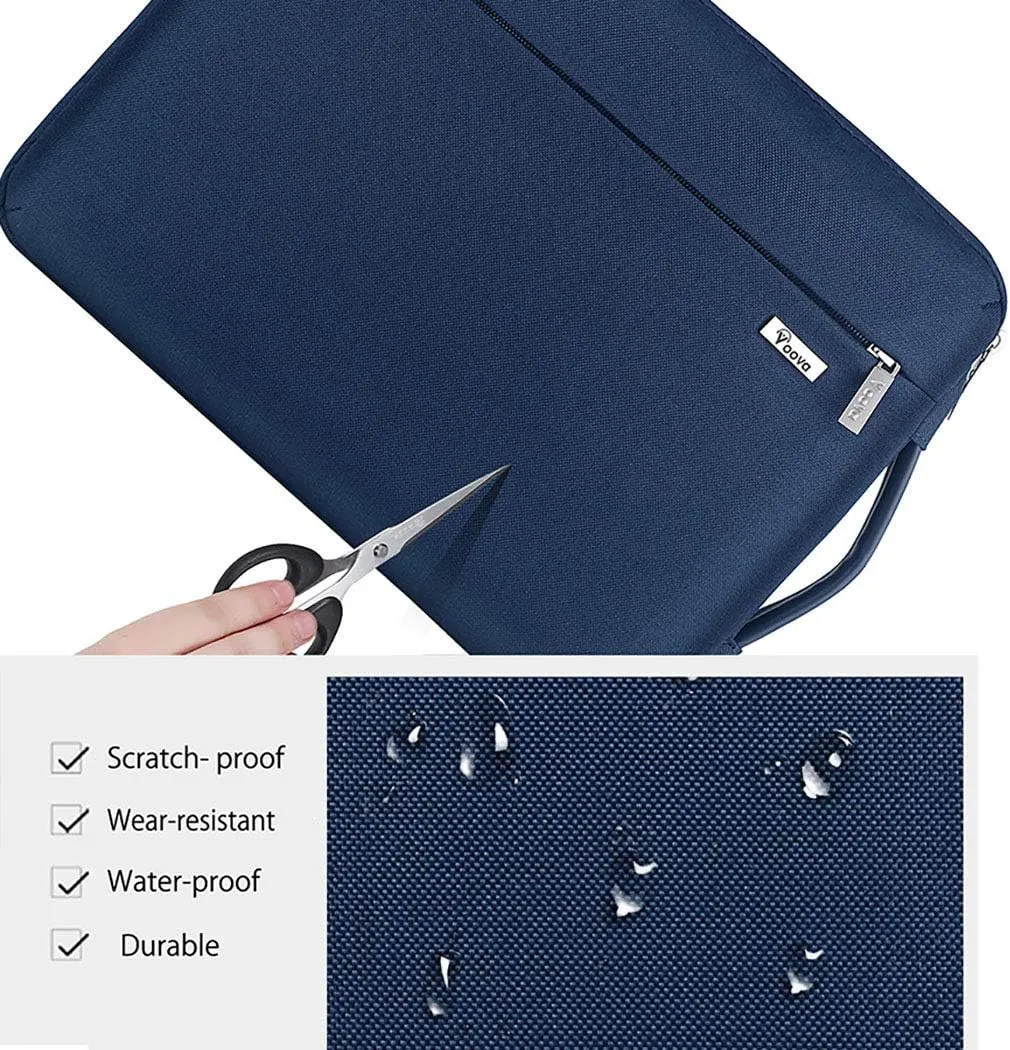 Voova Laptop Sleeve Case 13 13.6 Inch with Handle, 360°Protective Waterproof Slim Computer Bag Cover Compatible with MacBook Air 13 M1/M2/M3/M4 2020-2024, MacBook Pro 13, IPad Air/Pro 13, Blue