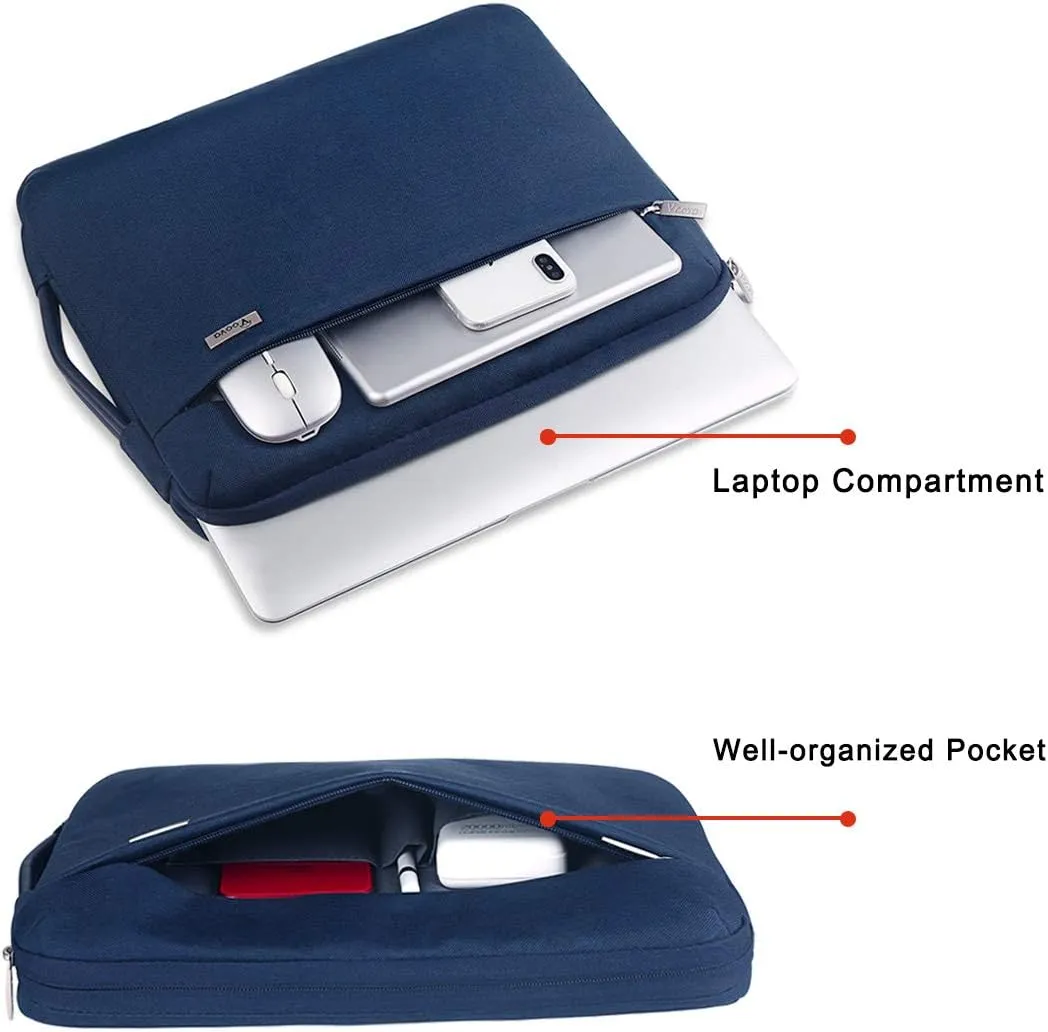 Voova Laptop Sleeve Case 13 13.6 Inch with Handle, 360°Protective Waterproof Slim Computer Bag Cover Compatible with MacBook Air 13 M1/M2/M3/M4 2020-2024, MacBook Pro 13, IPad Air/Pro 13, Blue