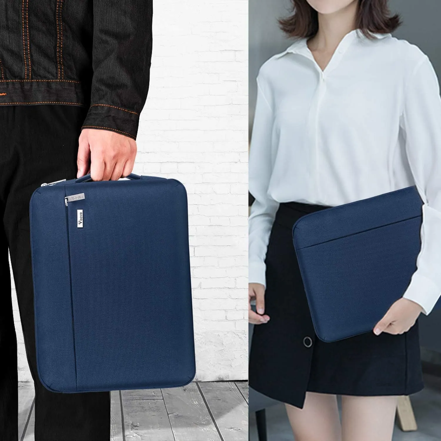 Voova Laptop Sleeve Case 13 13.6 Inch with Handle, 360°Protective Waterproof Slim Computer Bag Cover Compatible with MacBook Air 13 M1/M2/M3/M4 2020-2024, MacBook Pro 13, IPad Air/Pro 13, Blue