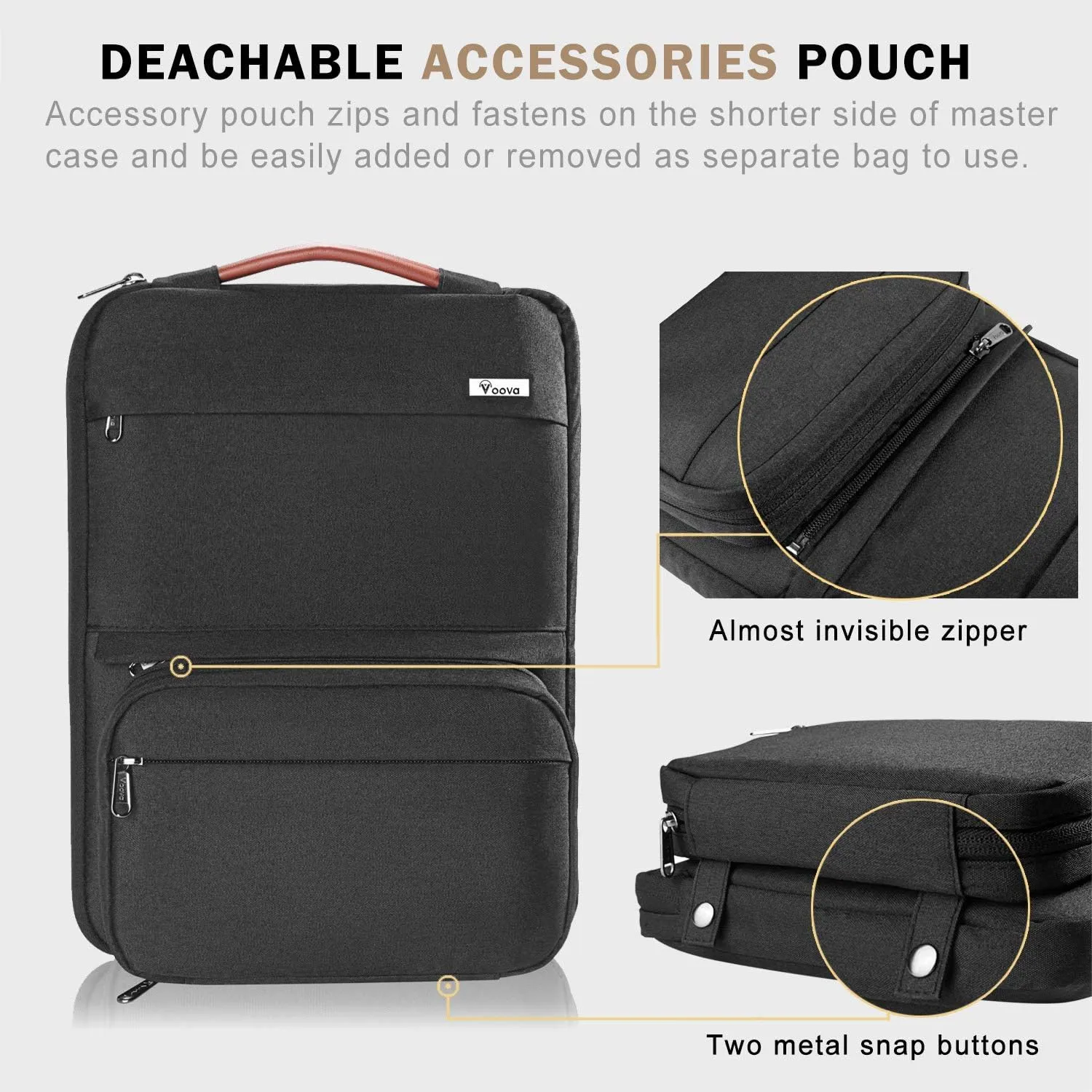 Voova Laptop Sleeve Case 13 14 Inch Compatible with MacBook Air 13 M2/M3/M4, MacBook Pro 13/14,13.5”Surface Laptop 4/5,Chromebook 14,2 in 1 Waterproof Computer Bag with Detachable Accessory Pouch