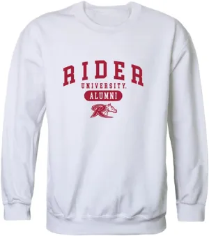 W Republic Rider University Broncs Alumni Fleece Crewneck Sweatshirts - White, Medium