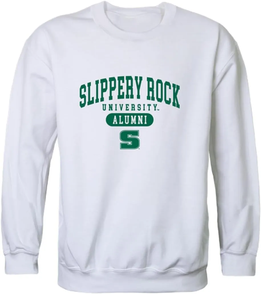 W Republic Slippery Rock University of Pennsylvania Alumni Fleece Crewneck Sweatshirts - White, Large