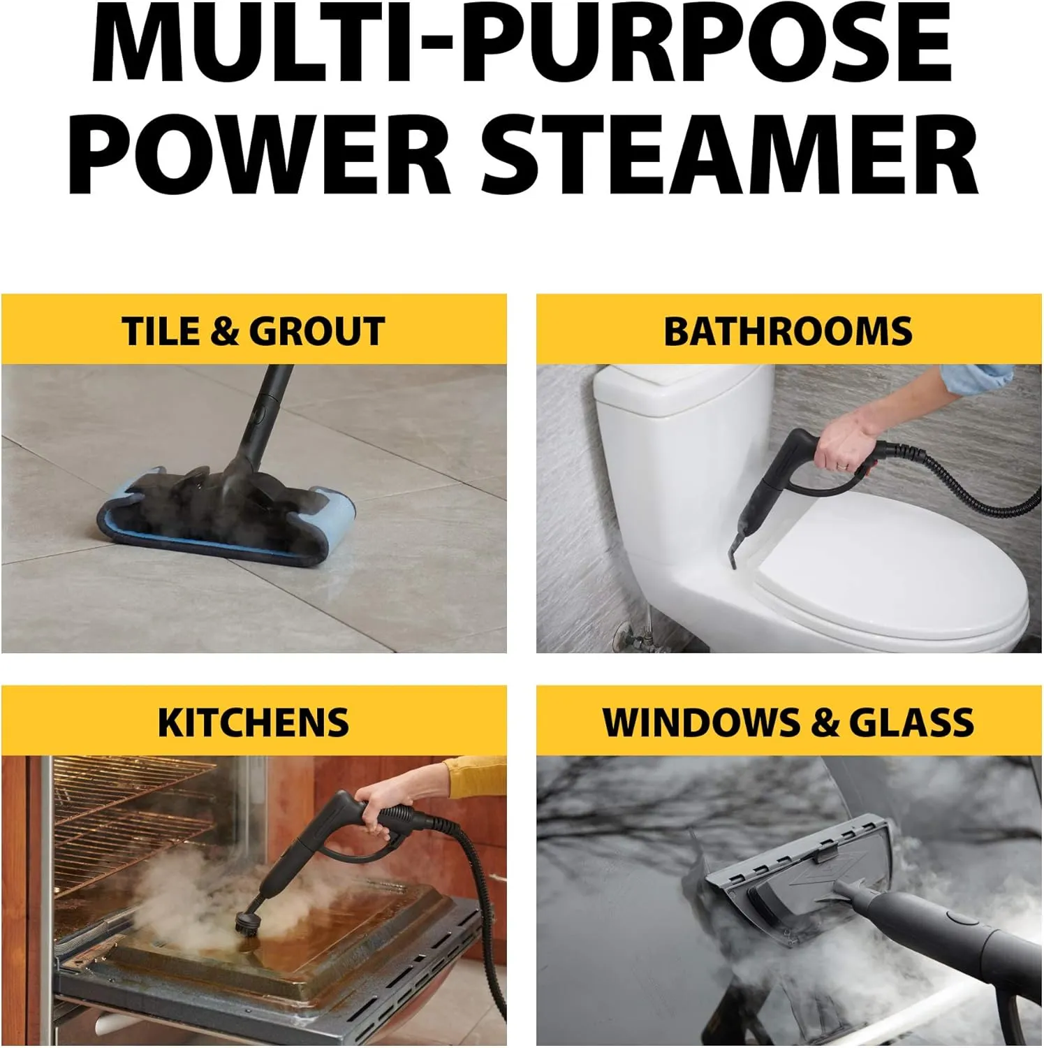 Wagner Spraytech 0282014 915e On-Demand Steam Cleaner & Wallpaper Removal, Multipurpose Power Steamer, 18 Attachments Included (Some Pieces Included in Storage Compartment) For Floor