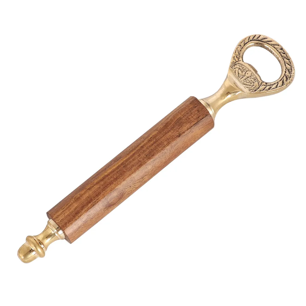Walpole Wood Handle Brass Bottle Opener