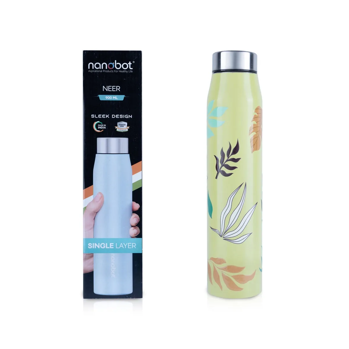 Water Bottle - 900 ml | Neer Colour Nanobot Water Bottle/ Drink Bottle for Office & School