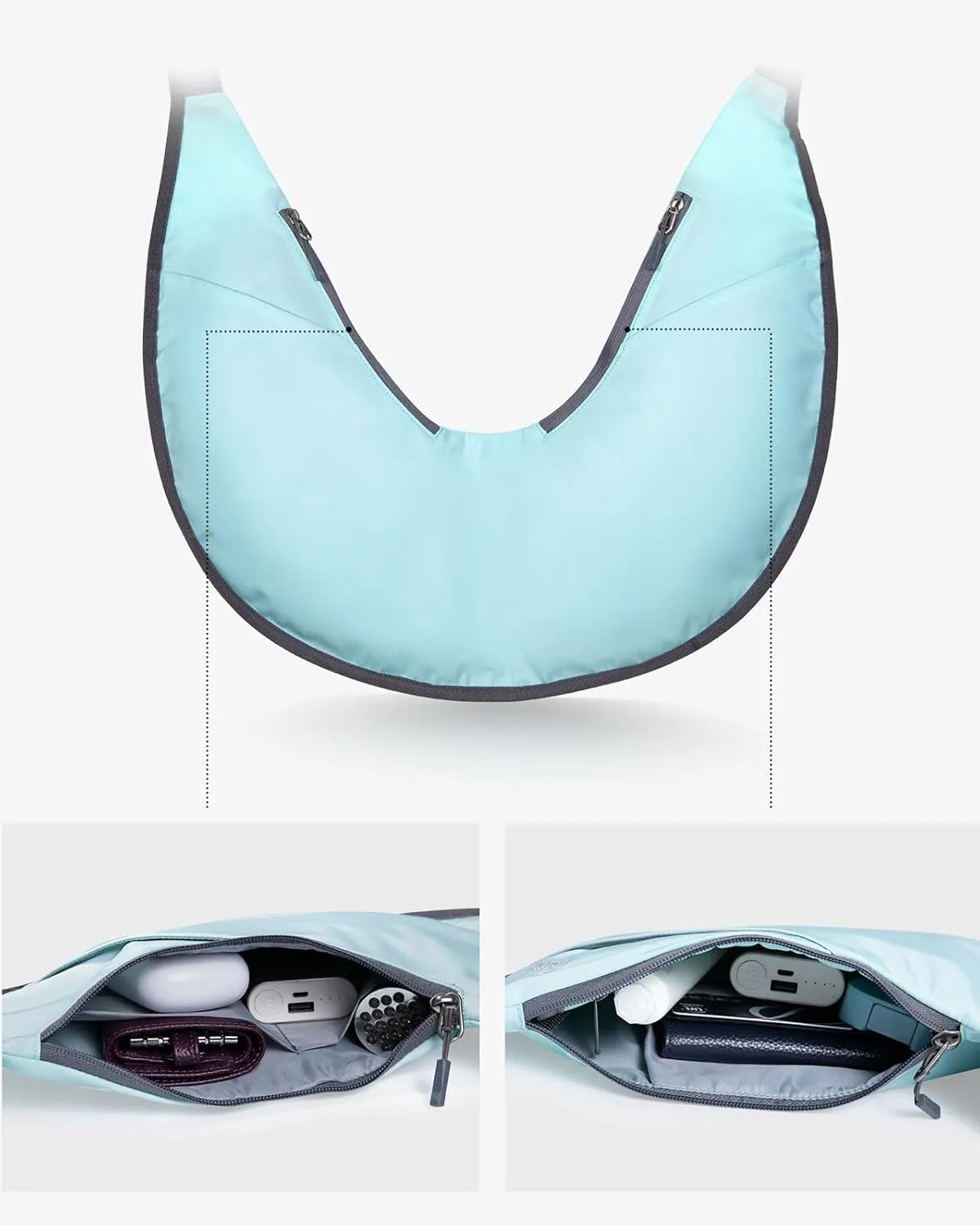 WATERFLY Packable Sling Bag for Women Travel Crossbody Bag Shoulder Purse Anti-Theft