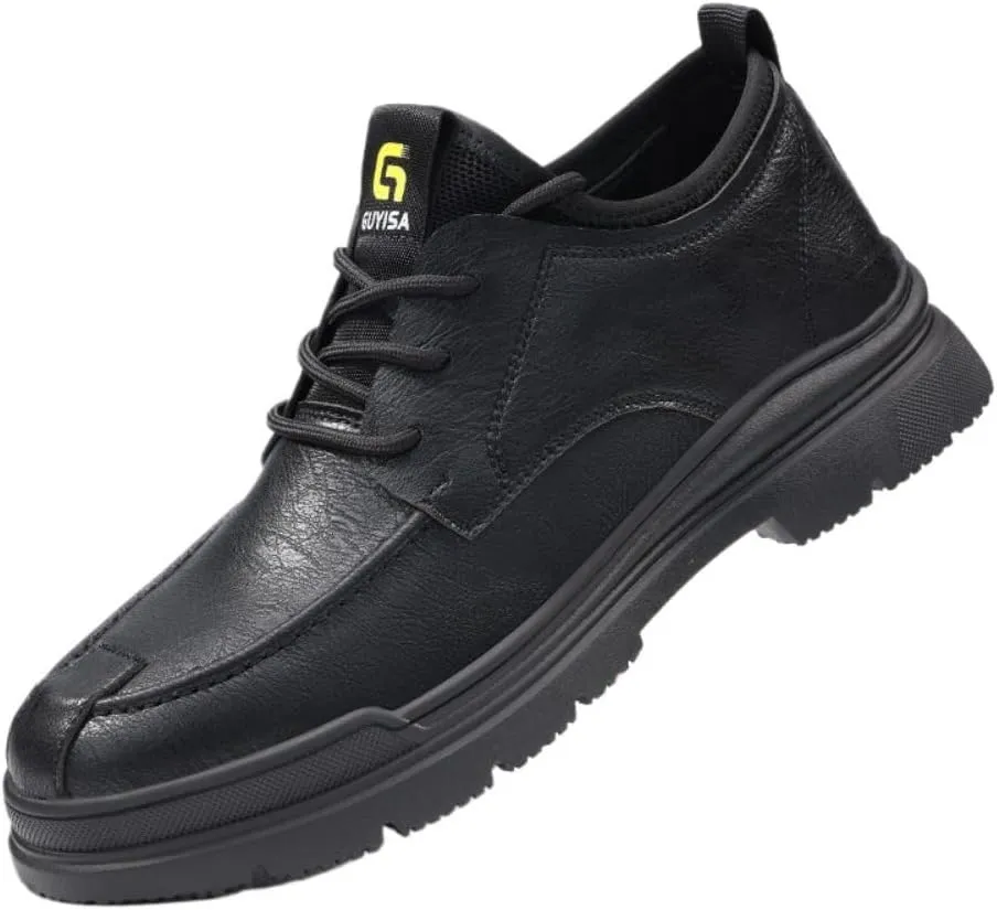 Waterproof & Oil Resistant Work Shoe - Lightweight Anti-Slip Non-Skid Standing All Day Comfort Soft Black Safety Shoe Food Service, Chef, Kitchen, Bistro, and Restaurant Utility Roles