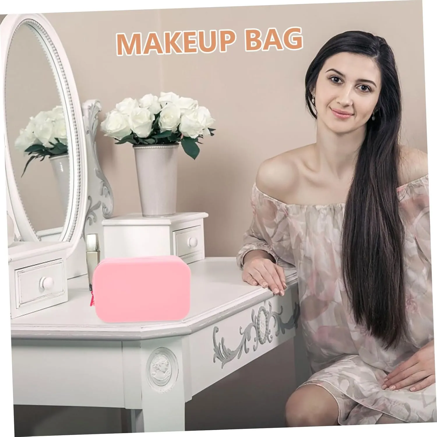 Waterproof Toiletry Bag Large Capacity Silicone Makeup Pouch Mini Travel Makeup Bag Brush Organizer