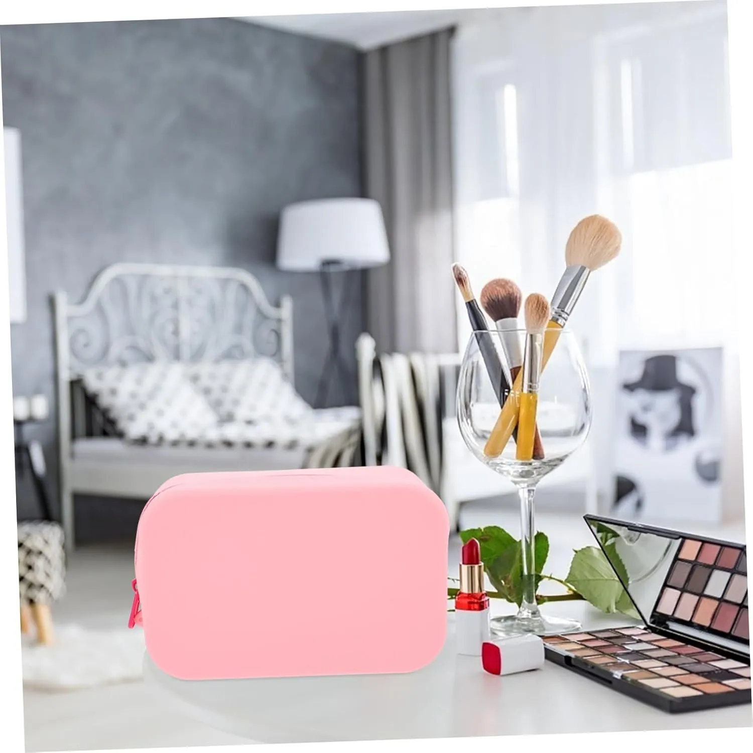 Waterproof Toiletry Bag Large Capacity Silicone Makeup Pouch Mini Travel Makeup Bag Brush Organizer