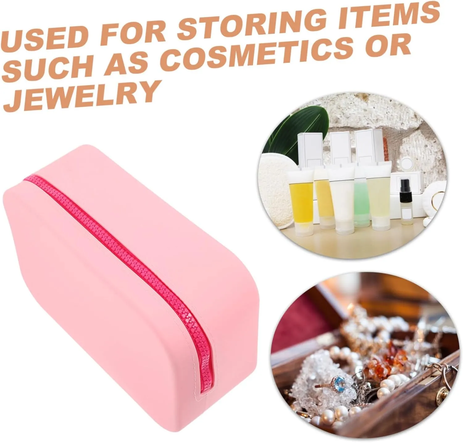 Waterproof Toiletry Bag Large Capacity Silicone Makeup Pouch Mini Travel Makeup Bag Brush Organizer