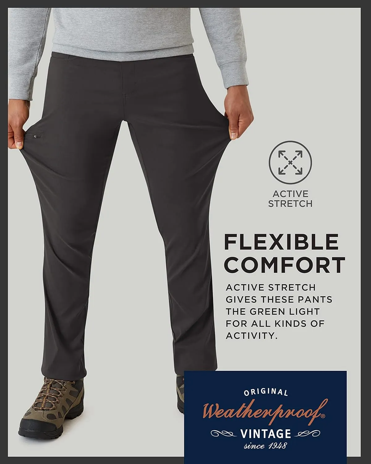 Weatherproof Vintage Casual Hiking Pants for Men - Lightweight Stretch Travel Mens Work Pants with Utility Cargo Pocket