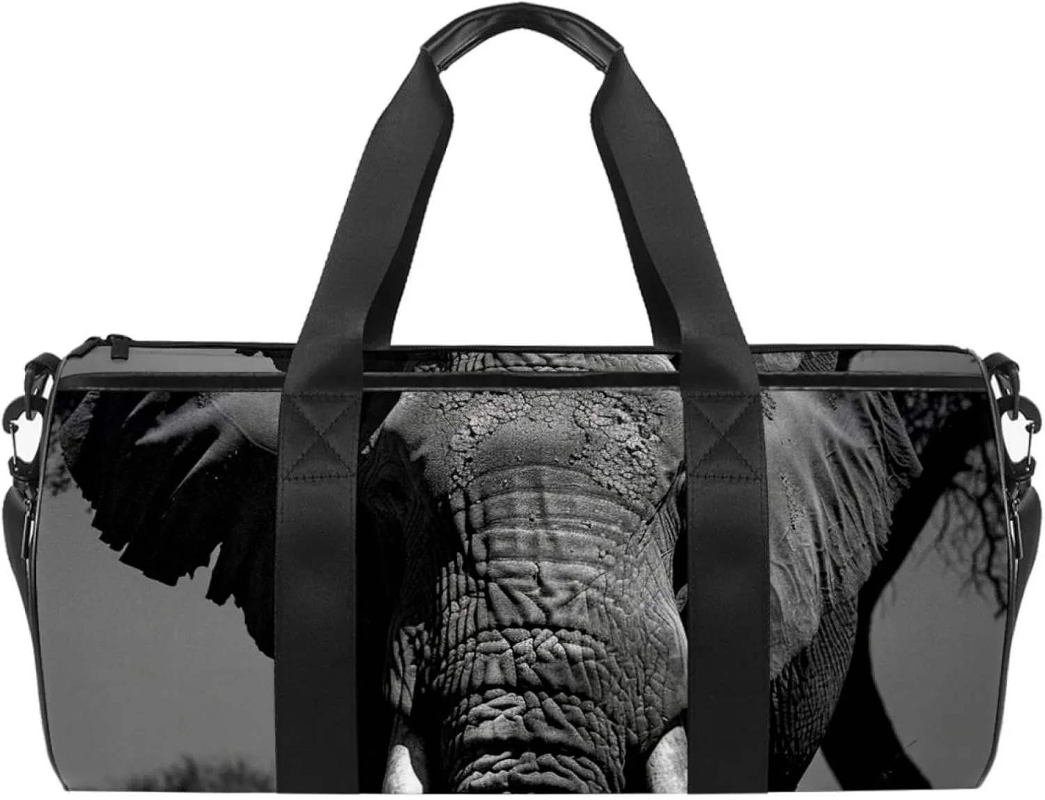 Weekender Travel Bag,Small Gym Bag,Asian Elephant Face Portrait,Gym Duffle Bag