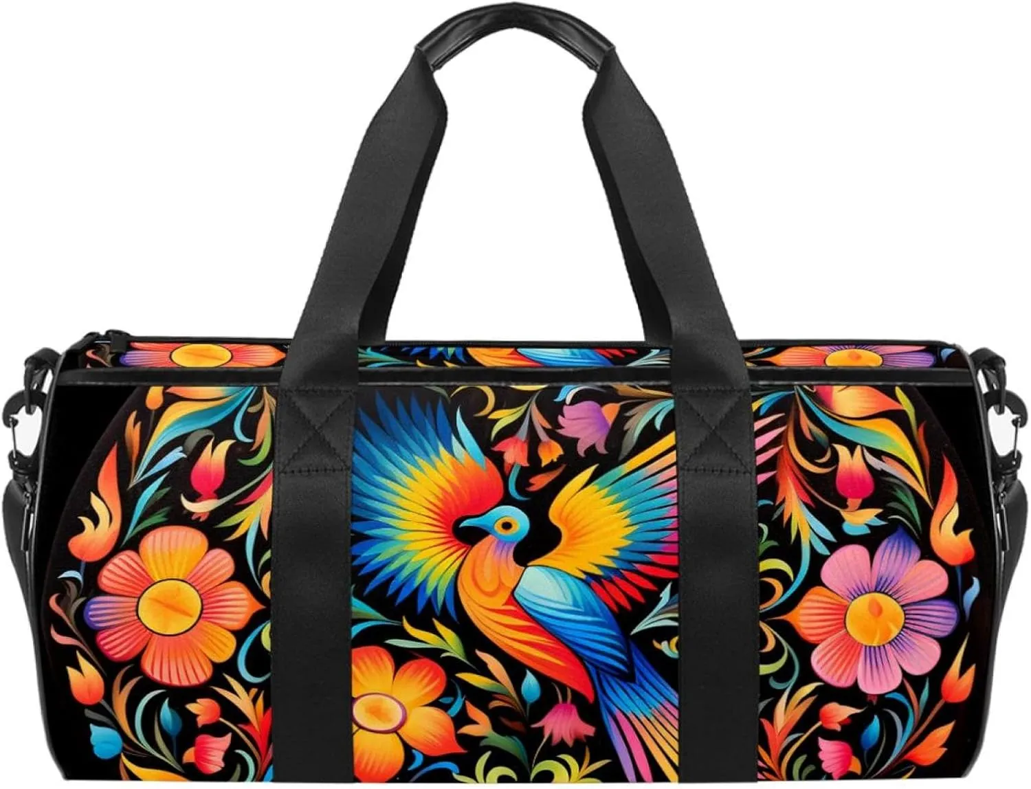 Weekender Travel Bag,Small Gym Bag,Birds and Flowers Colorful,Gym Duffle Bag
