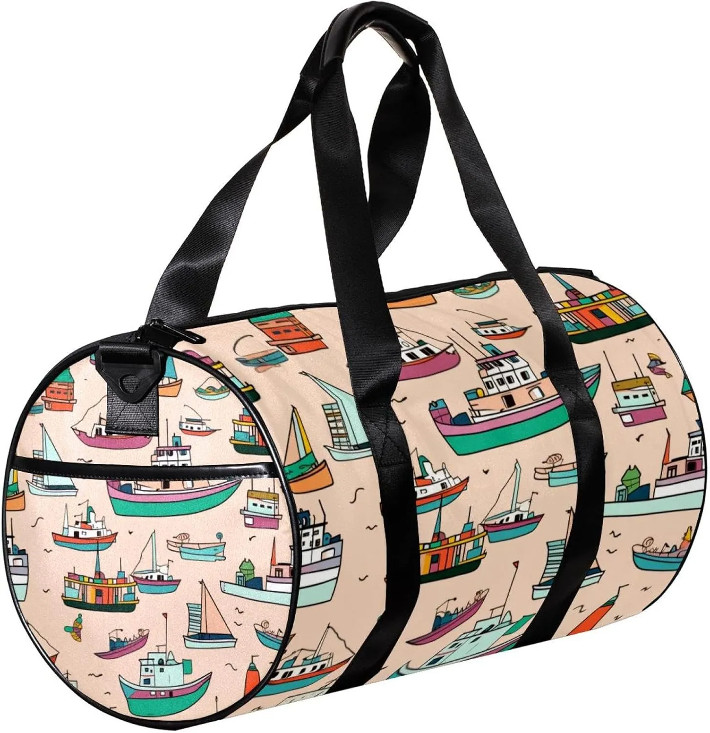 Weekender Travel Bag,Small Gym Bag,Boats Ships Ocean,Gym Duffle Bag